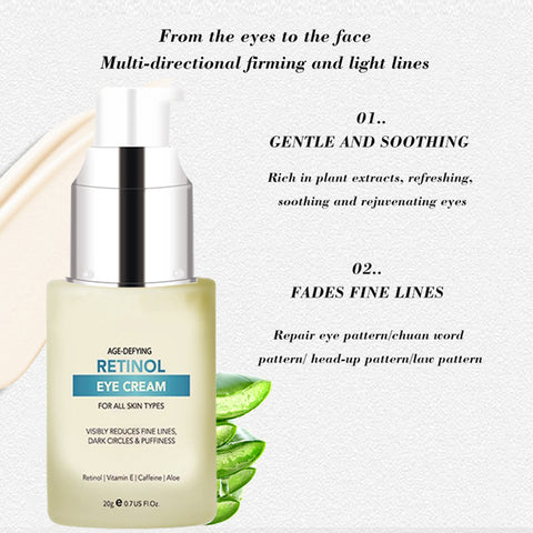 Anti-Aging Retinol Eye Cream with Aloe, Hyaluronic Acid & Vitamin E Hydrating Eye Cream for the Appearance of Fine Lines, Puffiness, Dark Circles & Dry Skin | 0.7 fl oz