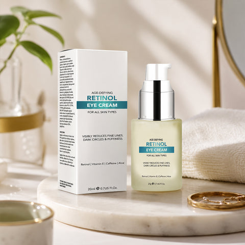 Anti-Aging Retinol Eye Cream with Aloe, Hyaluronic Acid & Vitamin E Hydrating Eye Cream for the Appearance of Fine Lines, Puffiness, Dark Circles & Dry Skin | 0.7 fl oz