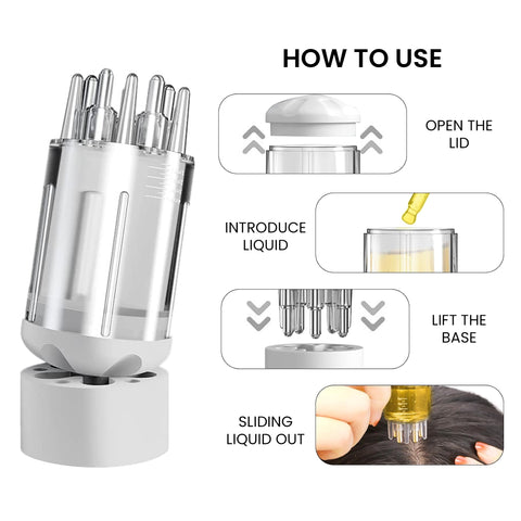 Portable Hair Oil Scalp Applicator Comb – Scalp Massager & Liquid Dispensing Brush for Hair Care