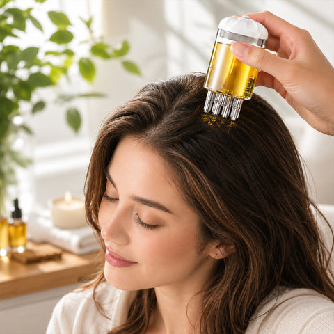 Portable Hair Oil Scalp Applicator Comb – Scalp Massager & Liquid Dispensing Brush for Hair Care