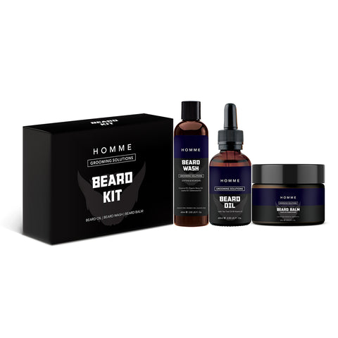 Ultimate Beard Grooming Kit for Men – 3-Piece Beard Wash, Beard Oil & Beard Balm Set