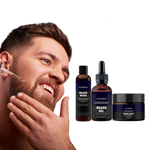 Ultimate Beard Grooming Kit for Men – 3-Piece Beard Wash, Beard Oil & Beard Balm Set