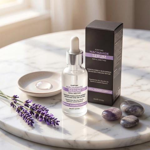 Niacinamide 12% Face Serum with Zinc 2%, Hyaluronic Acid & Vitamin E Daily Facial Serum for Uneven Skin Tone, Visible Pores & Hydration Support | 1 fl oz