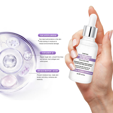Niacinamide 12% Face Serum with Zinc 2%, Hyaluronic Acid & Vitamin E Daily Facial Serum for Uneven Skin Tone, Visible Pores & Hydration Support | 1 fl oz