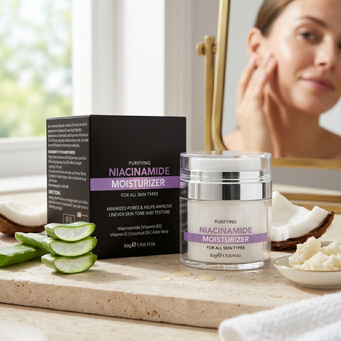 Niacinamide Facial Moisturizer Day Cream with Vitamin B3, Hyaluronic Acid & Vitamin E Daily Hydrating Face Cream for Smoother, Brighter & Healthier-Looking Skin | 1.7 fl oz