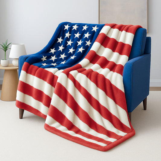 Ultra Cozy American Flag Throw Blanket – Cloud-Soft Micro Plush Patriotic Decor for Couch, Bed, Dorm or Vibes – 50" x 70" - For All Seasons Patriotic Aesthetic
