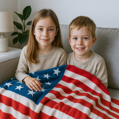 Ultra Cozy American Flag Throw Blanket – Cloud-Soft Micro Plush Patriotic Decor for Couch, Bed, Dorm or Vibes – 50" x 70" - For All Seasons Patriotic Aesthetic