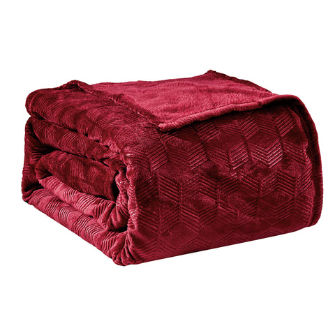 Armani Embossed Microplush Blanket – Super Soft, Lightweight All-Season - for Bed and Couch