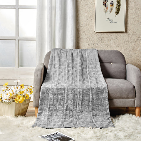 Armani Embossed Microplush Blanket – Super Soft, Lightweight All-Season - for Bed and Couch