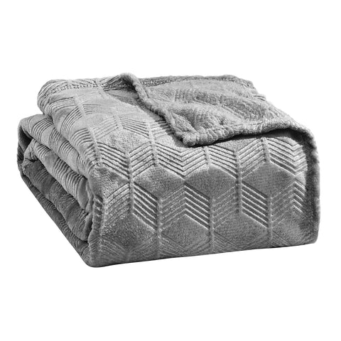 Armani Embossed Microplush Blanket – Super Soft, Lightweight All-Season - for Bed and Couch