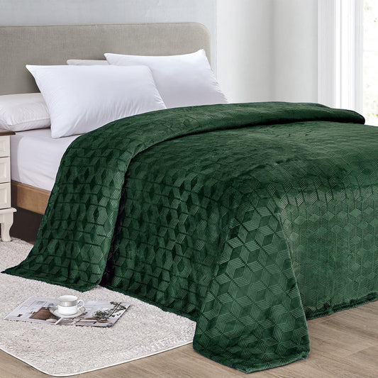 Armani Embossed Microplush Blanket – Super Soft, Lightweight All-Season - for Bed and Couch
