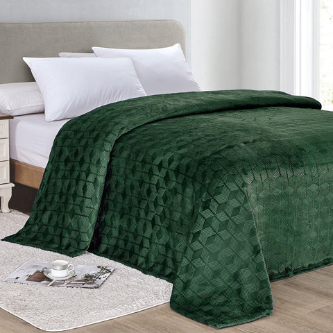 Armani Embossed Microplush Blanket – Super Soft, Lightweight All-Season - for Bed and Couch