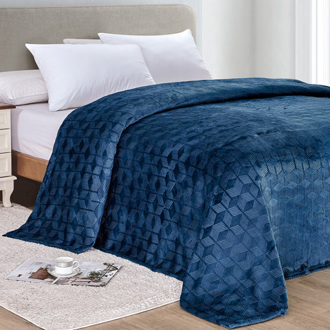 Armani Embossed Microplush Blanket – Super Soft, Lightweight All-Season - for Bed and Couch