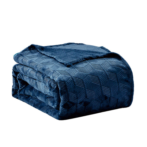 Armani Embossed Microplush Blanket – Super Soft, Lightweight All-Season - for Bed and Couch