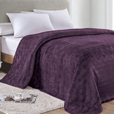 Armani Embossed Microplush Blanket – Super Soft, Lightweight All-Season - for Bed and Couch