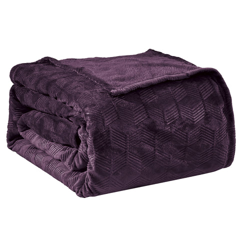 Armani Embossed Microplush Blanket – Super Soft, Lightweight All-Season - for Bed and Couch