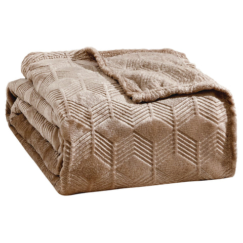 Armani Embossed Microplush Blanket – Super Soft, Lightweight All-Season - for Bed and Couch