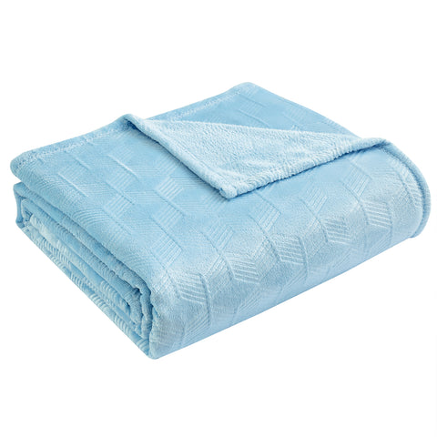 Armani Embossed Microplush Blanket – Super Soft, Lightweight All-Season - for Bed and Couch