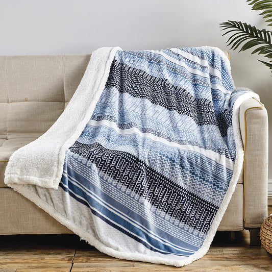 Ultra Soft Microplush Printed Sherpa Throw Blanket 50" x 60" Lightweight Fleece for Couch, Bed, and Everyday Use – Warm, Durable, Machine Washable