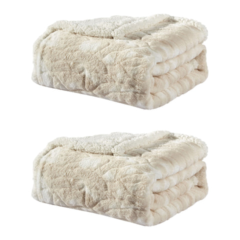 2-Pack: Alaska Super Soft Fleece Throw Blanket – 50" x 60" Lightweight Microfiber Blanket for Bed, Couch, Dorm or Travel – Cozy and Comfortable