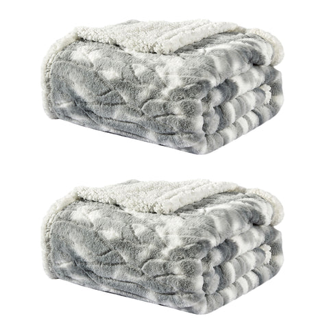 2-Pack: Alaska Super Soft Fleece Throw Blanket – 50" x 60" Lightweight Microfiber Blanket for Bed, Couch, Dorm or Travel – Cozy and Comfortable