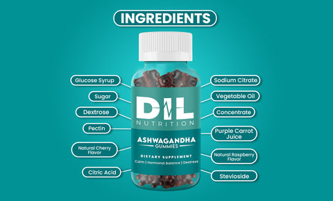 Dil Nutrition Ashwagandha Gummies for Calm, Balance, Destress (40 gummies)