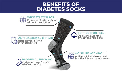 2-Paris: Non-Binding Loose Fit Cotton Diabetic Crew Socks With Extra Wide Top For Men and Women