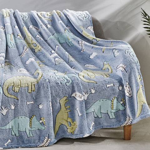 Glow in the Dark Ultra Soft Micro Plush Fleece Blanket 50" x 60" Throw for Kids and Teens – Lightweight, Cozy, Machine Washable Blanket for Bed, Couch, or Travel