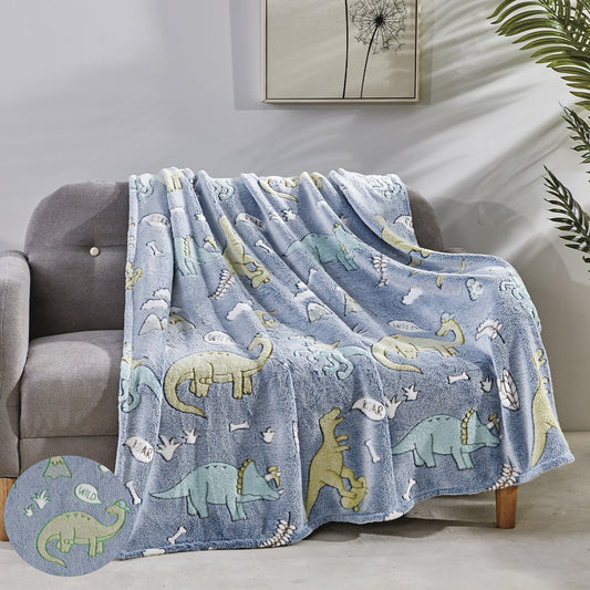 Glow in the Dark Ultra Soft Micro Plush Fleece Blanket 50" x 60" Throw for Kids and Teens – Lightweight, Cozy, Machine Washable Blanket for Bed, Couch, or Travel