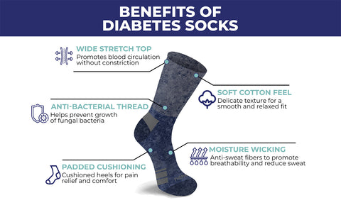 2-Paris: Non-Binding Loose Fit Cotton Diabetic Crew Socks With Extra Wide Top For Men and Women