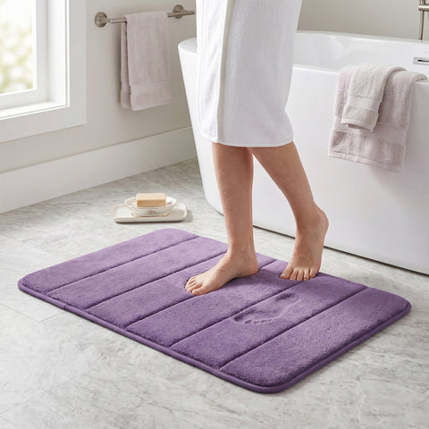 Memory Foam Plush Bath Mat Ultra-Soft Absorbent Bathroom Rug with Non-Slip Backing | 17" x 25"
