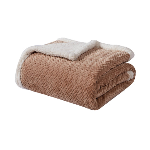 Ultra Soft Braided Reversible Sherpa Throw Blanket for Couch, Bed, or Recliner – Warm, Lightweight, Machine Washable, All-Season Comfort (50" x 60")