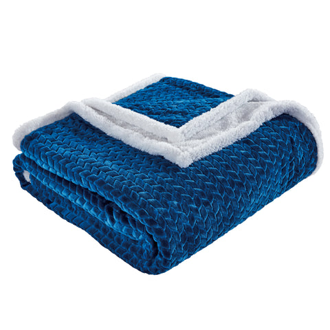 Ultra Soft Braided Reversible Sherpa Throw Blanket for Couch, Bed, or Recliner – Warm, Lightweight, Machine Washable, All-Season Comfort (50" x 60")