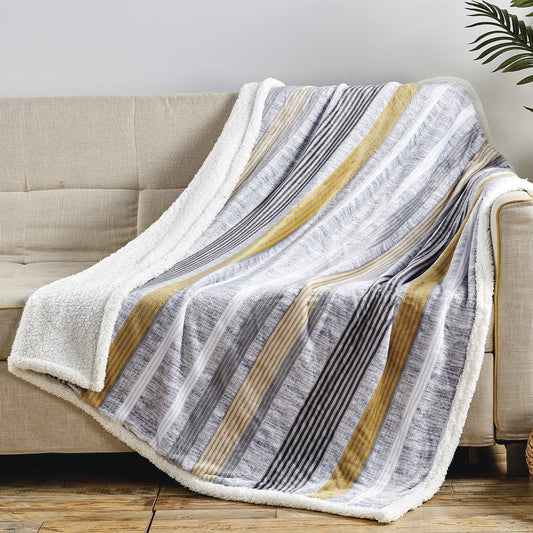Ultra Soft Microplush Printed Sherpa Throw Blanket 50" x 60" Lightweight Fleece for Couch, Bed, and Everyday Use – Warm, Durable, Machine Washable