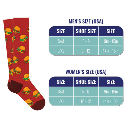 6-Pairs: Fun Expressive Novelty Knee-High Compression Socks