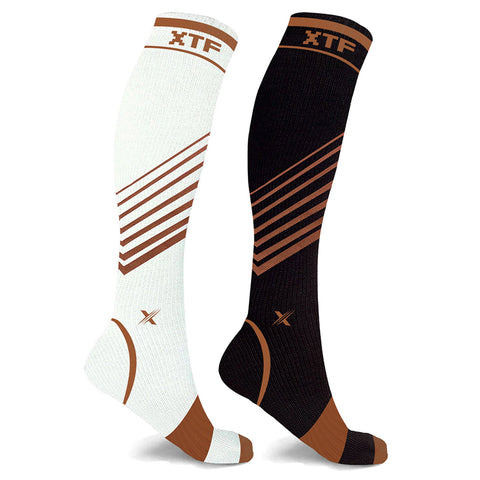 Copper Compression Striped Knee High Socks (1-Pair)