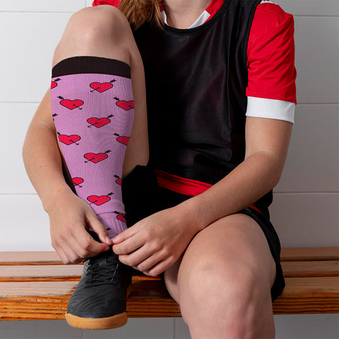 6-Pairs: Valentine's Day Love Prints Knee-High Compression Socks