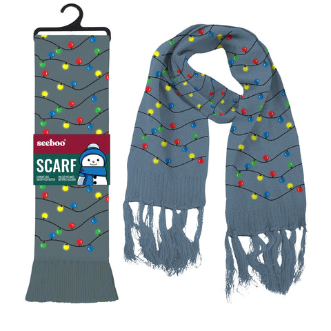 LED Light-Up Winter Accessories for Adults – Scarf & Gloves with Soft Comfort and Easy ON/OFF Lights