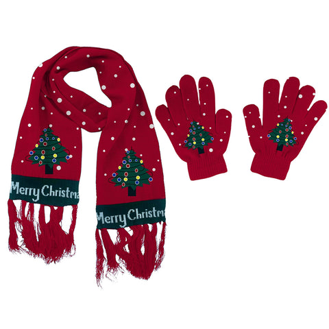 LED Light-Up Winter Accessories for Adults – Scarf & Gloves with Soft Comfort and Easy ON/OFF Lights