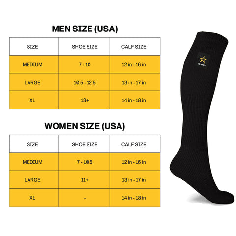 2-Pack Official US Army Graduated Knee-High Compression Socks  15–20 mmHg Compression Socks with Arch Support for Men & Women