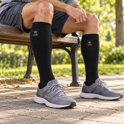 2-Pack Official US Army Graduated Knee-High Compression Socks  15–20 mmHg Compression Socks with Arch Support for Men & Women