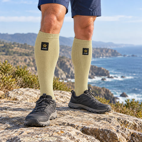 2-Pack Official US Army Graduated Knee-High Compression Socks  15–20 mmHg Compression Socks with Arch Support for Men & Women