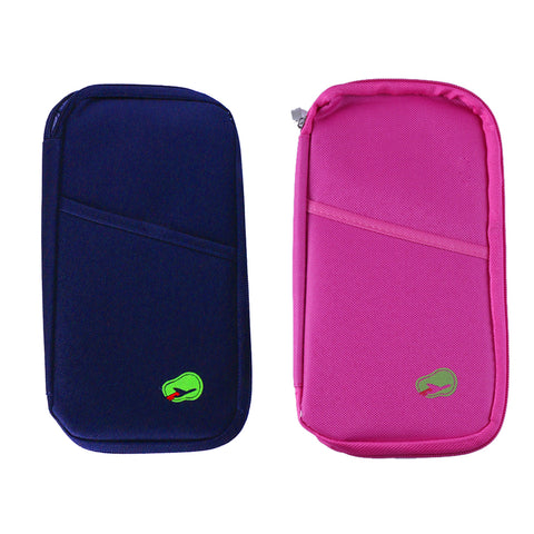 Lightweight Travel Wallet Passport Holder Water-Resistant Document Organizer with 14 Interior Compartments
