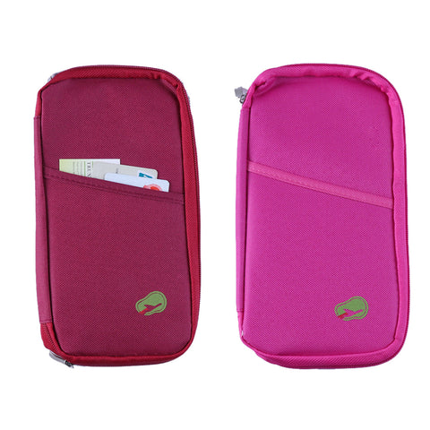 Lightweight Travel Wallet Passport Holder Water-Resistant Document Organizer with 14 Interior Compartments