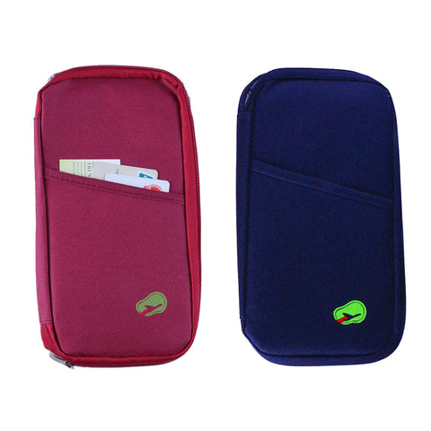 Lightweight Travel Wallet Passport Holder Water-Resistant Document Organizer with 14 Interior Compartments