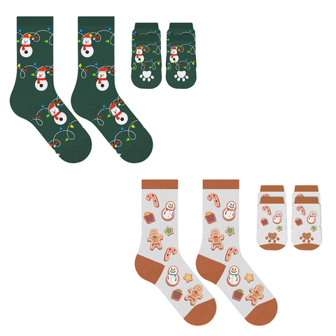 2-Pack: Christmas Matching Pet and Owner Fun Socks Pet Lover Gifts