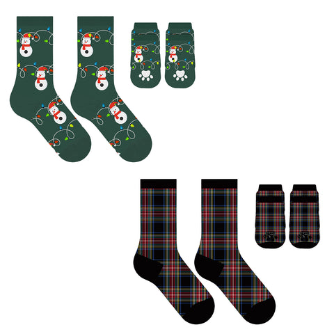 2-Pack: Christmas Matching Pet and Owner Fun Socks Pet Lover Gifts