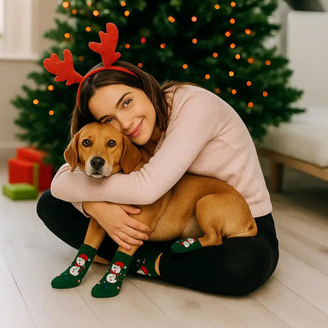 2-Pack: Christmas Matching Pet and Owner Fun Socks Pet Lover Gifts