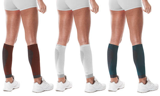 Targeted Recovery And Pain Relief Leg Calf Compression Sleeves Brace For Running, Cycling, Travel, Walking (3-Pack)