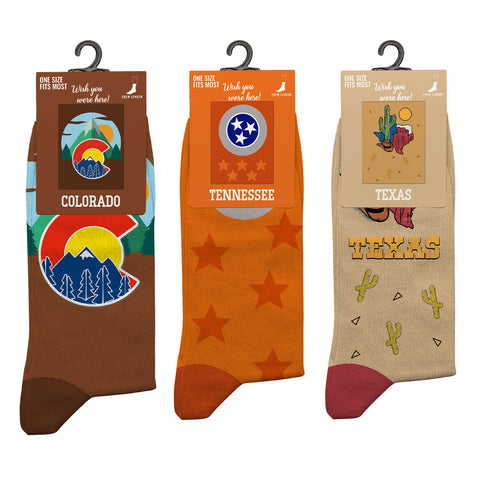 3-Pack: Unisex Cotton City Theme Socks – Comfortable Breathable Everyday Dress Socks